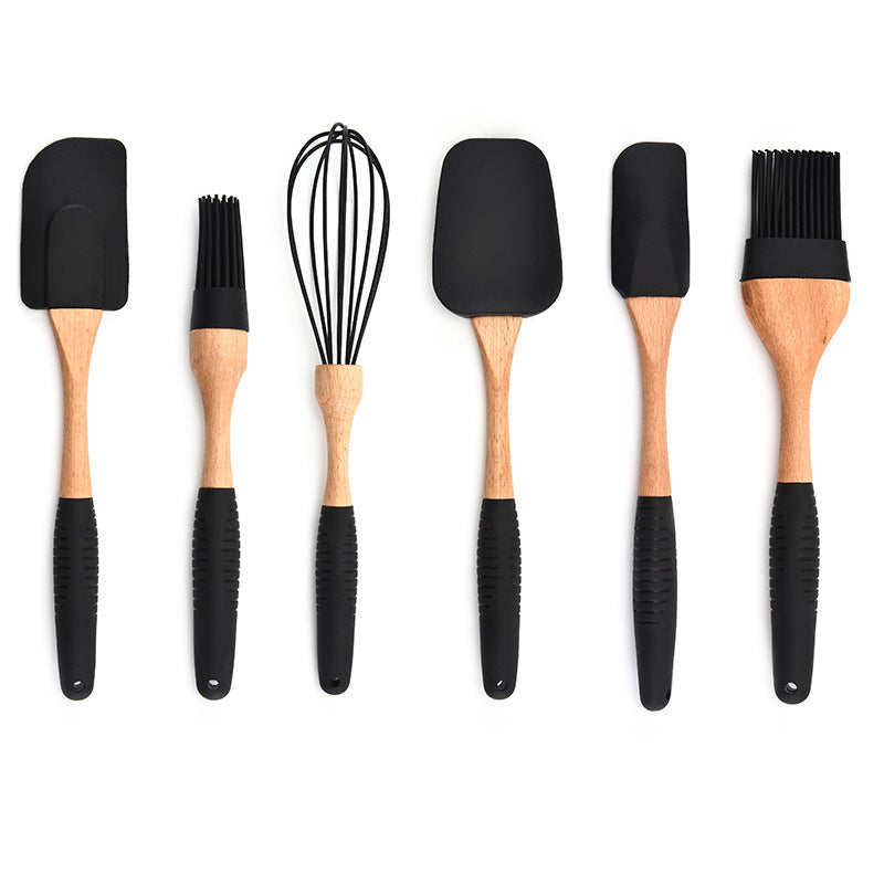 Baking Wooden Handle Silicone Kitchenware