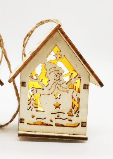 Christmas Wooden Craftwork Small House Decorations