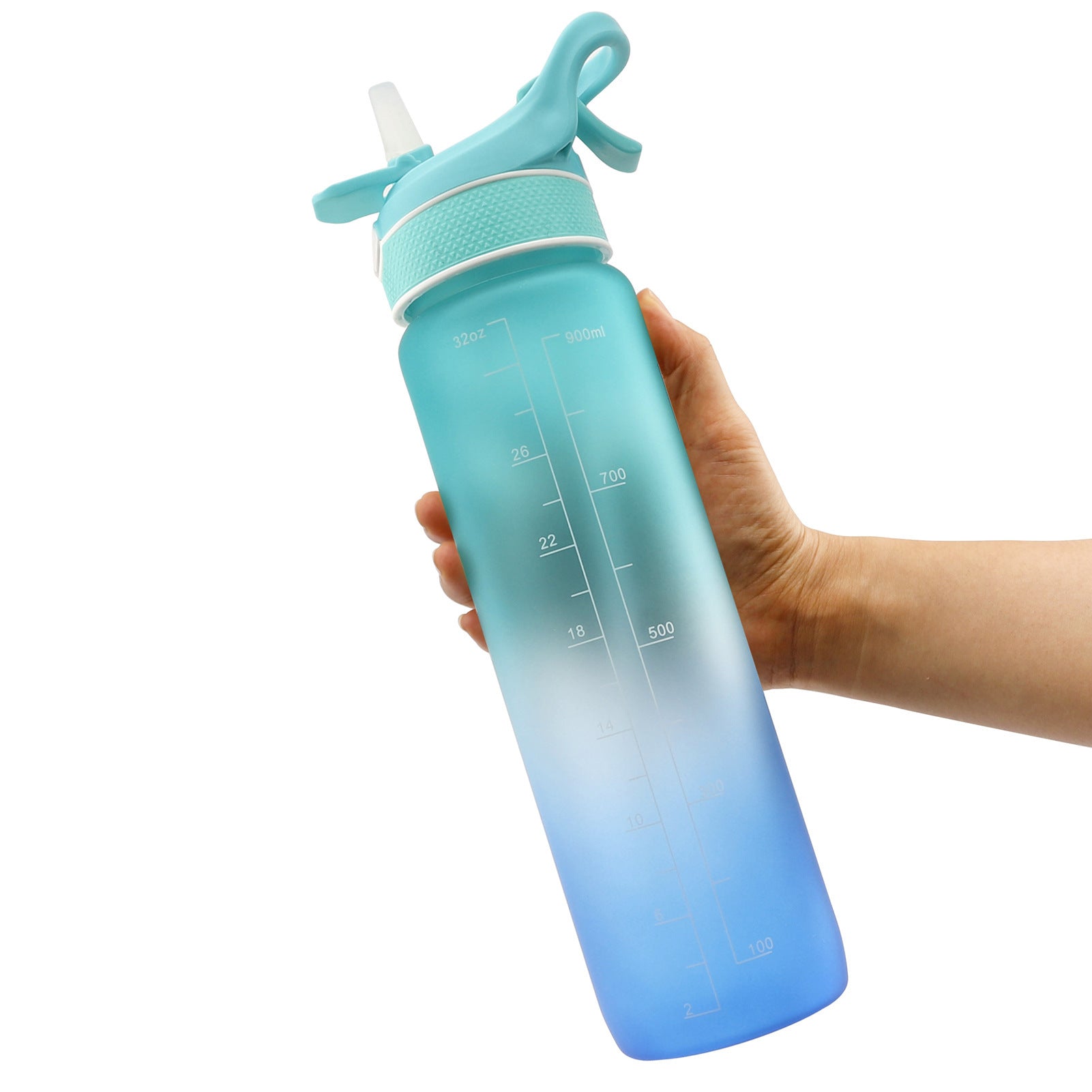 Water Bottle with Bounce Cover and Straw