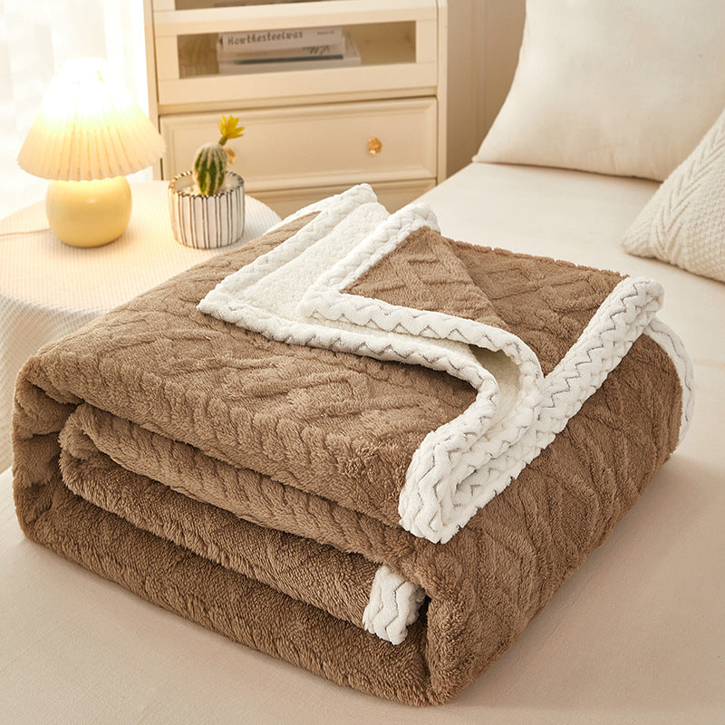 Double Thickened Warm Coral Fleece Sofa Blanket