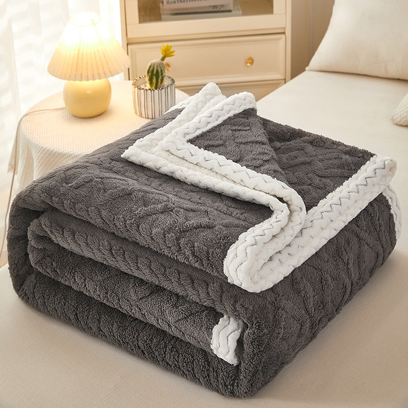 Double Thickened Warm Coral Fleece Sofa Blanket