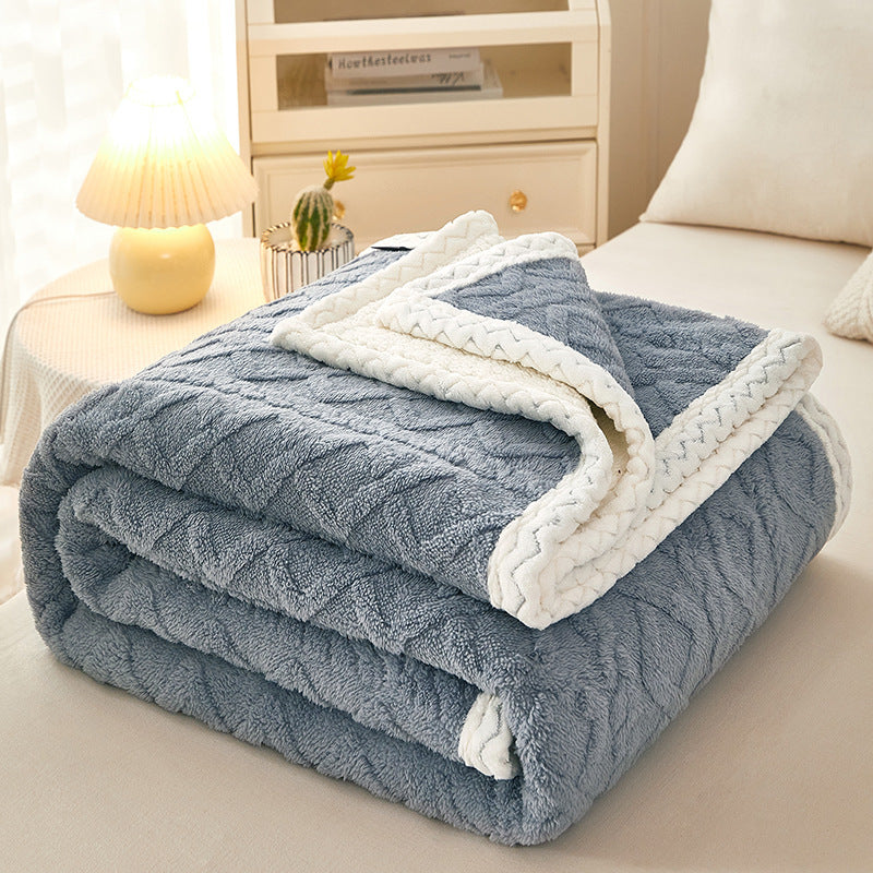 Double Thickened Warm Coral Fleece Sofa Blanket