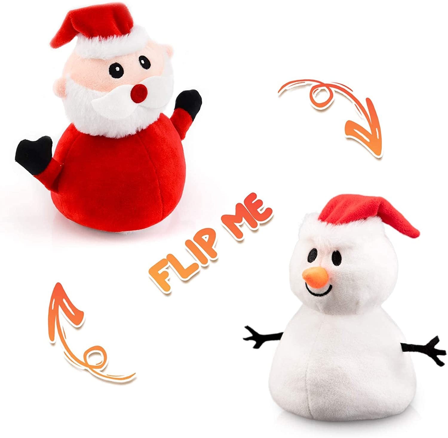 Santa Plush Snowman Plush Toy Double Side Stuffed Plushie