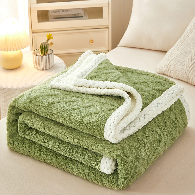 Double Thickened Warm Coral Fleece Sofa Blanket