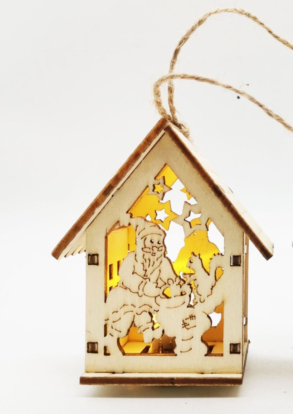 Christmas Wooden Craftwork Small House Decorations