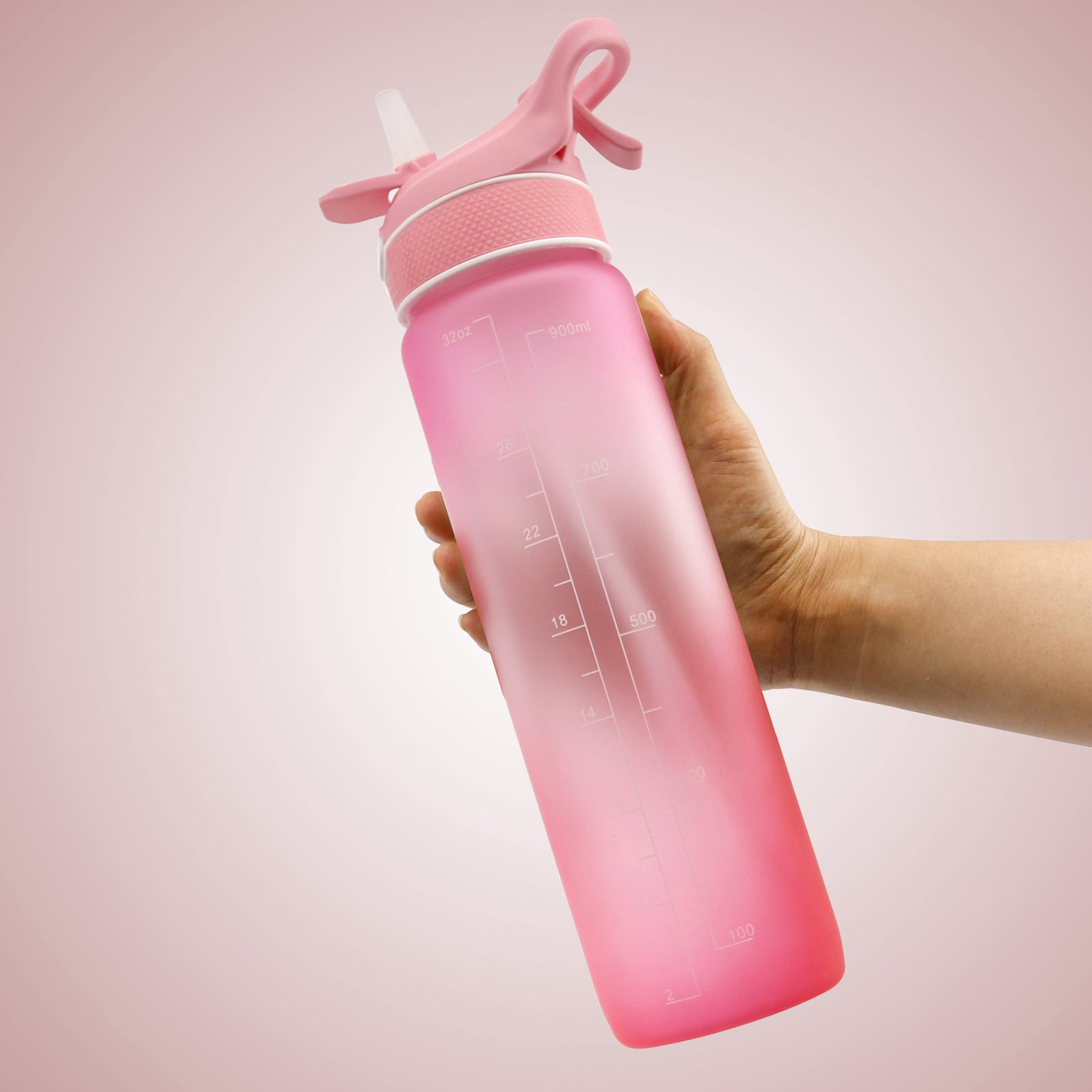 Water Bottle with Bounce Cover and Straw